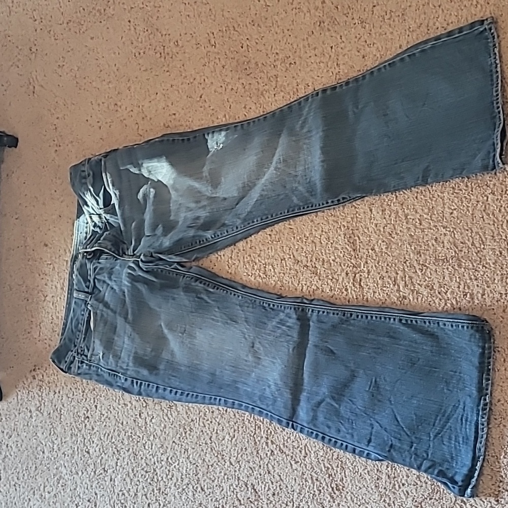 Women American Eagle Distressed Blue Jeans Size 12 Short